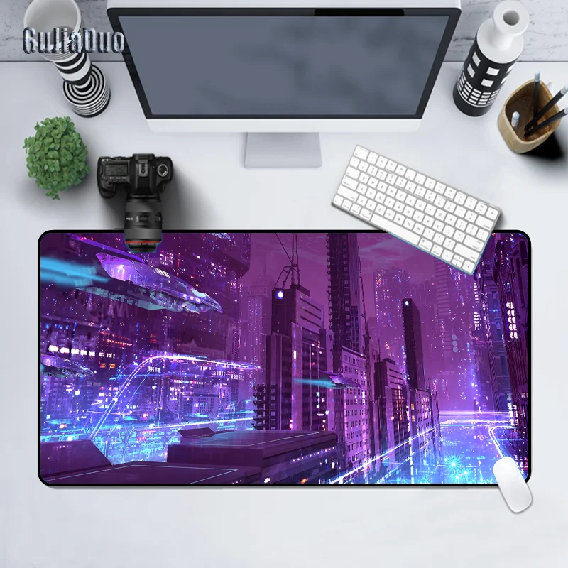 

Fantasy Art Mange Future City Mouse Pad Laptop Play Mat Gaming Hoom Accessories Non-slip Waterproof Comic Mousepad Table Pad Rug