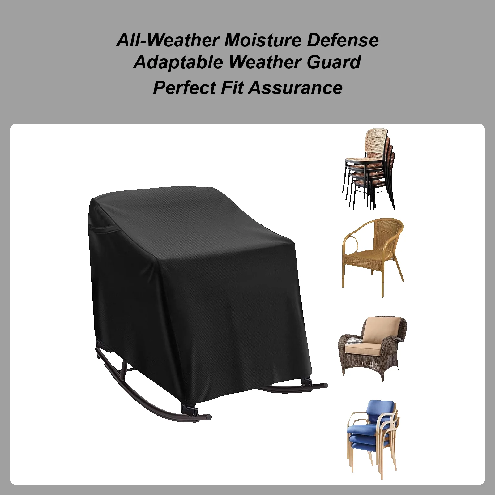 

Patio Chair Covers Oxford Fabric Weatherproof Recliner Cover Non-Slip For Garden Yard Farm Lawn Courtyards Balcony