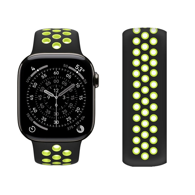 Untuk Apple Watch Sport Band Seri 11/10/9/8/7/SE/Ultra 3 Aksesori Gelang Correa IWatch Strap 46Mm 45Mm 44Mm 49Mm 42/41/40Mm