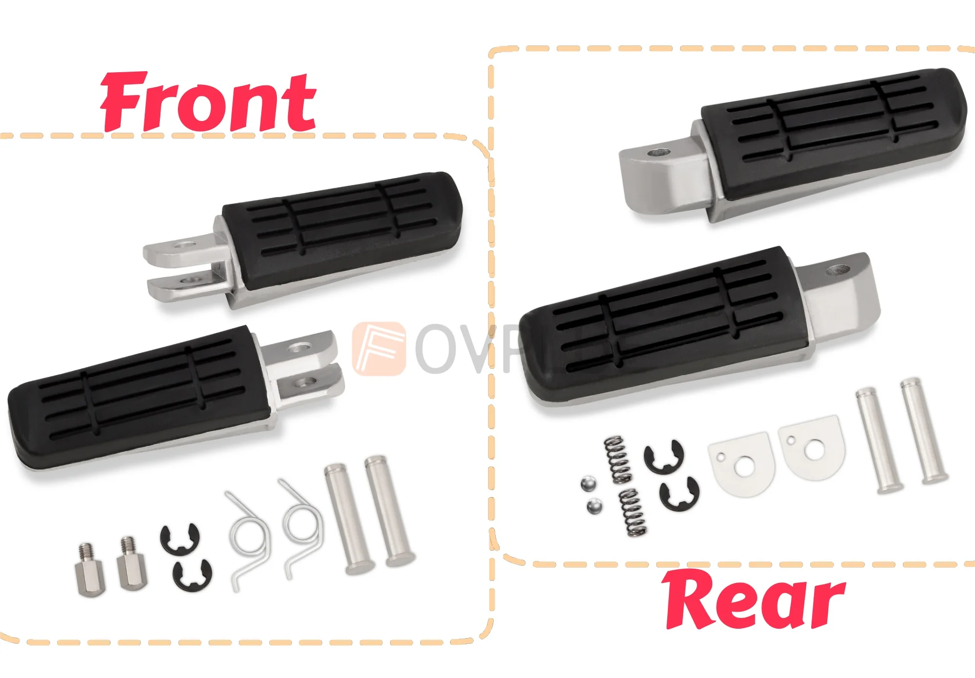 Motorcycle Foot pegs Rear Passenger Front Rider Footrest For YAMAHA FJR 1300 FZ1 FZ400 FZ6 FZ6R TDM900 XJR400 R1200 R1300  XJ600