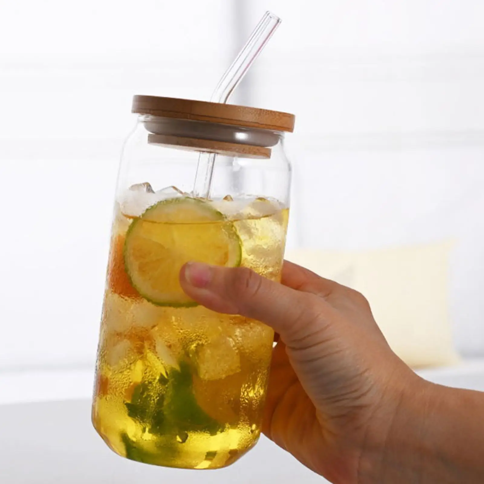 Transparent Drinking Glass Cup Food-grade Safe Large Cpacity Bubble Tea Cup Breakfast Mug Drinkware