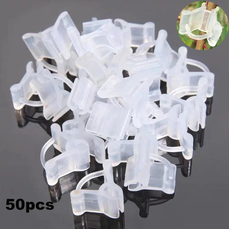 

50pcs/bag Plastic Garden Grafting Clips Transparent Vegetable Flower Plants Grafting Gardening Ornaments Tools Vine Plant R23