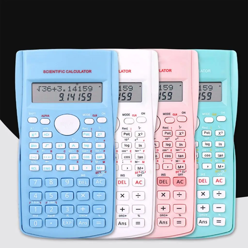12 Digits 2 Lines 240 Functions Portable Scientific Calculator With Office School Engineering Multifunction Protective Cover