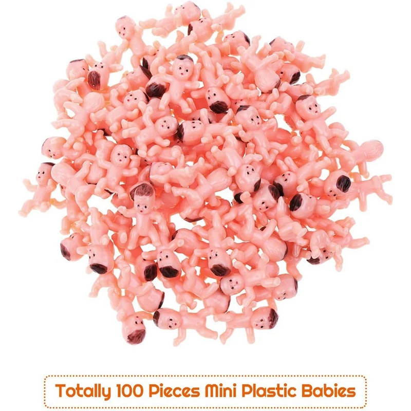 100PCS Mini Plastic Babies Tiny Plastic Babies Small Baby King Cake Babies For Ice Cubes Baby Shower Game