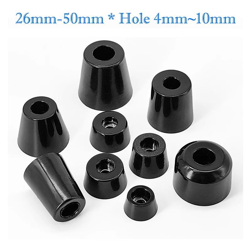 26mm~50mm Black Rubber Feet Chair Furniture Leg Pad Machine Speaker Shock Stand Absorber Non-slip With Gasket Floor Protector