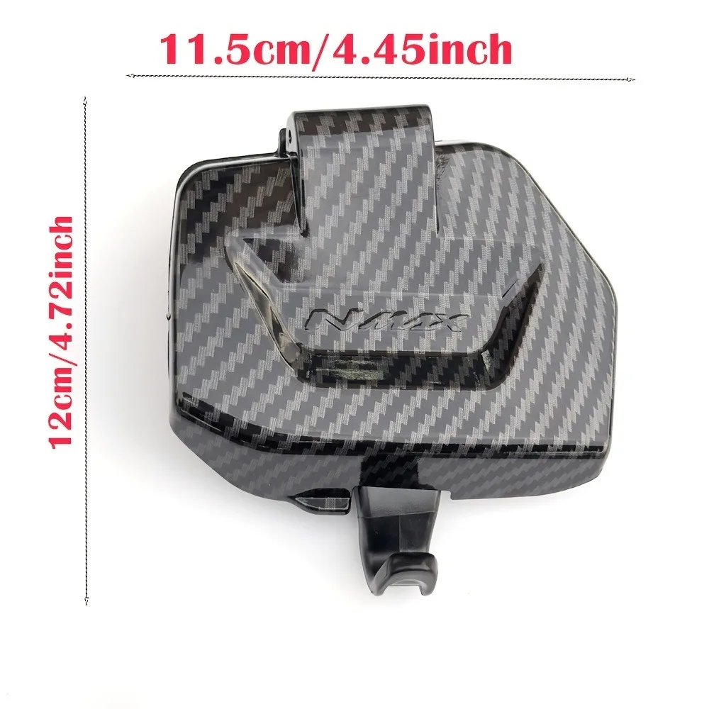 For YAMAHA NMAX155 125 V3 2025-2026 Motorcycle Carbon Fiber Texture Front Storage Box Cover with Luggage Hooks