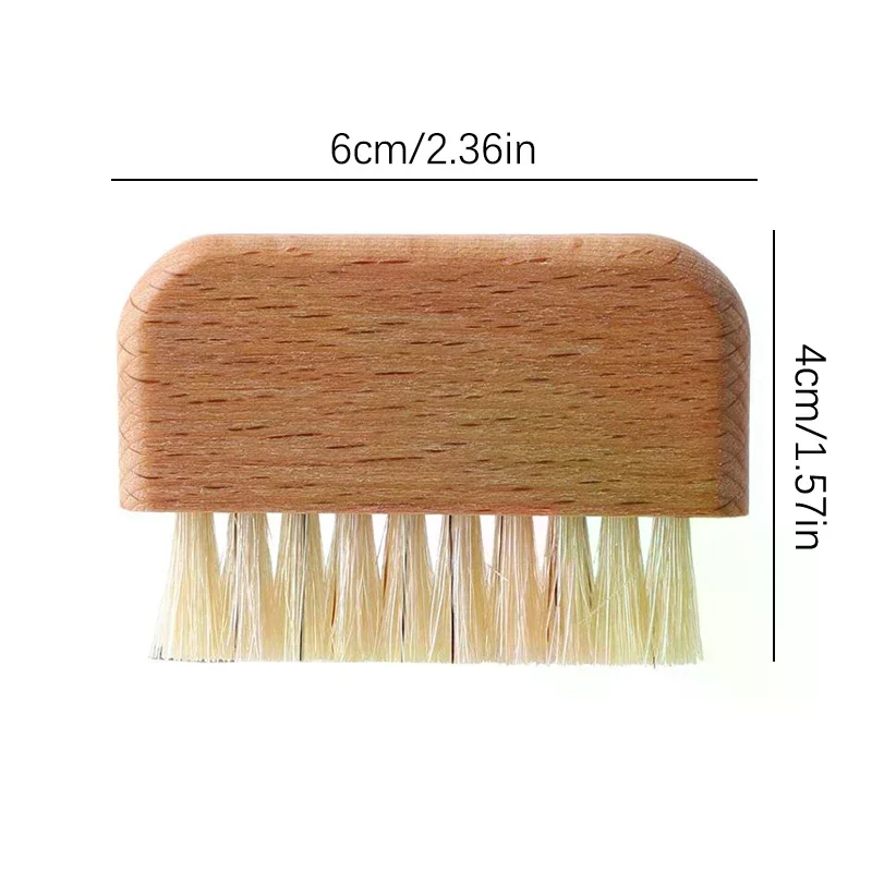 Nagelborstel met haren Houten nagelborstel Voet Dode huid Slijpen Schrobgereedschap Nagelkunstaccessoires Reinigingsborstel Manicurebenodigdheden