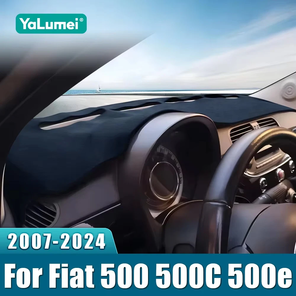 لشركة فيات 500 500c 500e 2007 - 2012 2013 2014 2015 2016 2017 2018 2019 2020 2021 2022 2023 2024 غطاء لوحة سيارة الملحقات #1