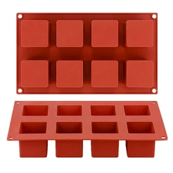 New 8 Cavity Cube Square Shape Silicone Mold Cake Decorating DIY Dessert Jelly Candy Cookies Moulds Kitchen Baking Tools