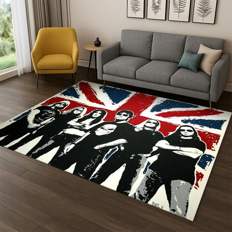 3D I-Iron Maiden Metal Band Carpet Rug for Playroom Bedroom Living Room Sofa Home Decor,kid Game Area Rug Non-slip Floor Mat