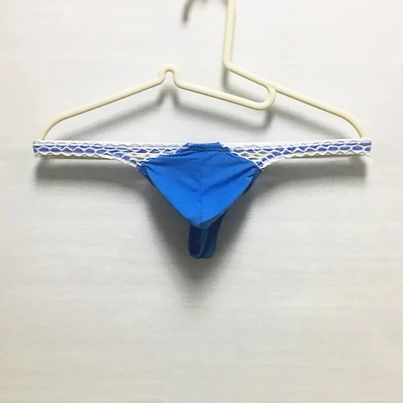 Bugle Pouch Thong Men's Sexy Ice Silk Mesh G-Strings Slightly Man Underwear Low Waist Erotic Hombre Male Lingerie Tanga T-pants