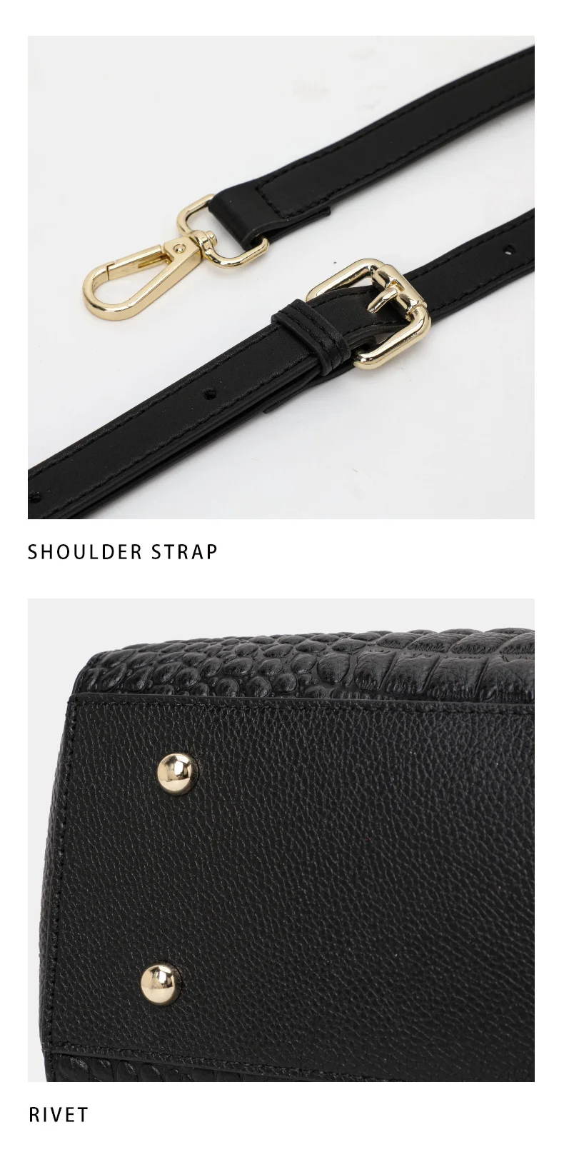 Aidrani Damenhandtasche aus echtem Leder, modisches Krokodilmuster-Design, hochwertige Luxus-Rindsledertasche mit großem Fassungsvermögen – Detail 12
