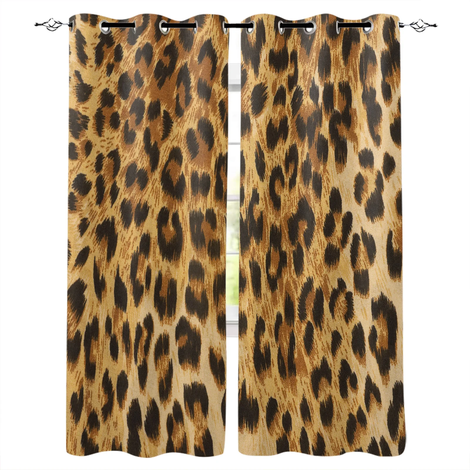 

Светонепроницаемые шторы с леопардовым принтом, занавески на окна для спальни, гостиной, декоративные оконные принадлежности