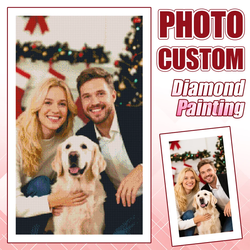 

RUOPOTY Personalised 5D Diamond Painting Kits for Adults Craft Kit Christmas Gift Your Own Photo Diamond Painting Festival Gift