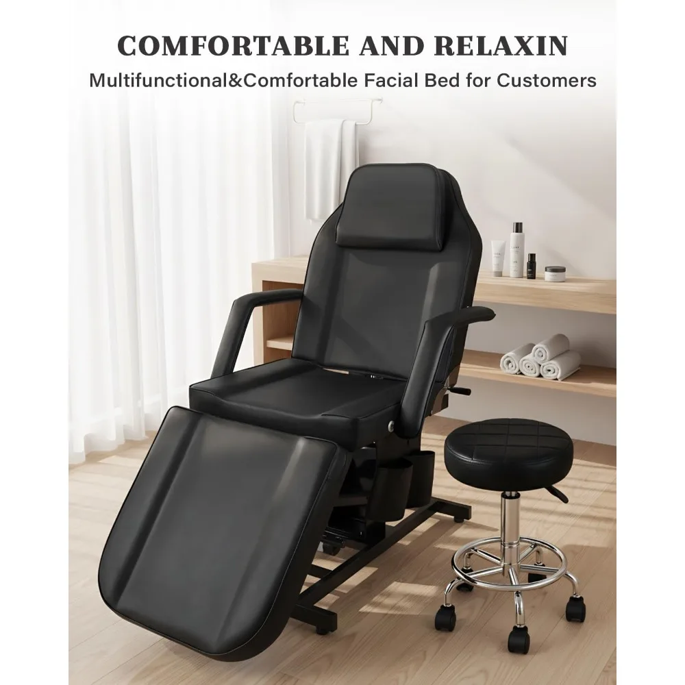 كرسي سرير الوجه الكهربائي بالكامل لخبير التجميل، تعديل كهربائي لجميع الأغراض، طاولة شمع الرموش للتدليك للعملاء #4