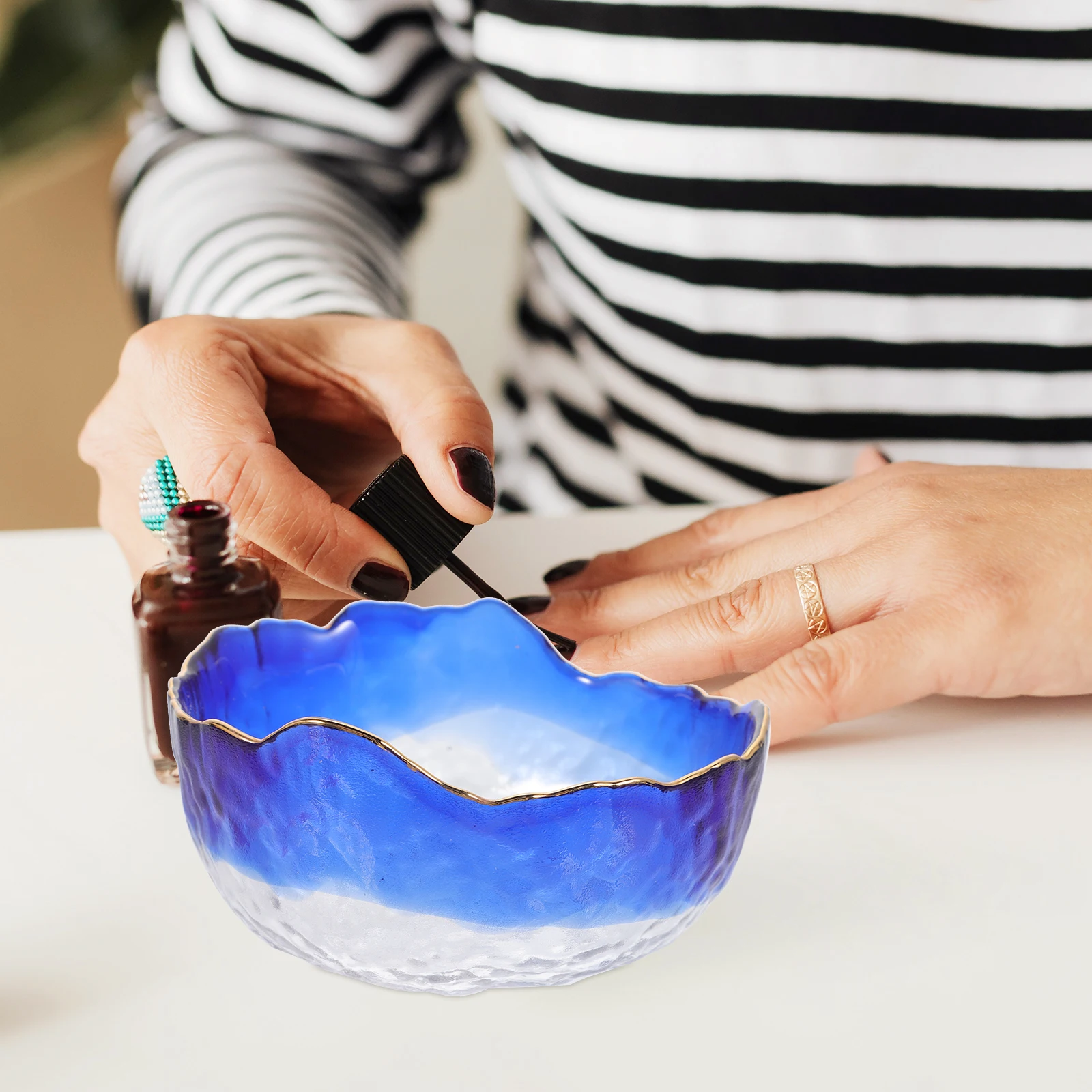 

Manicure Bowls Hand Soaking Big Plate Nail for Cleaning under Nails Glass Tools Spa