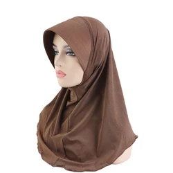 Women Hijab with Visor Cap Attached Neck Cover Turban Underscarf Hijab Bonnet Muslim Scarves Instant Turban ramadan pray hats