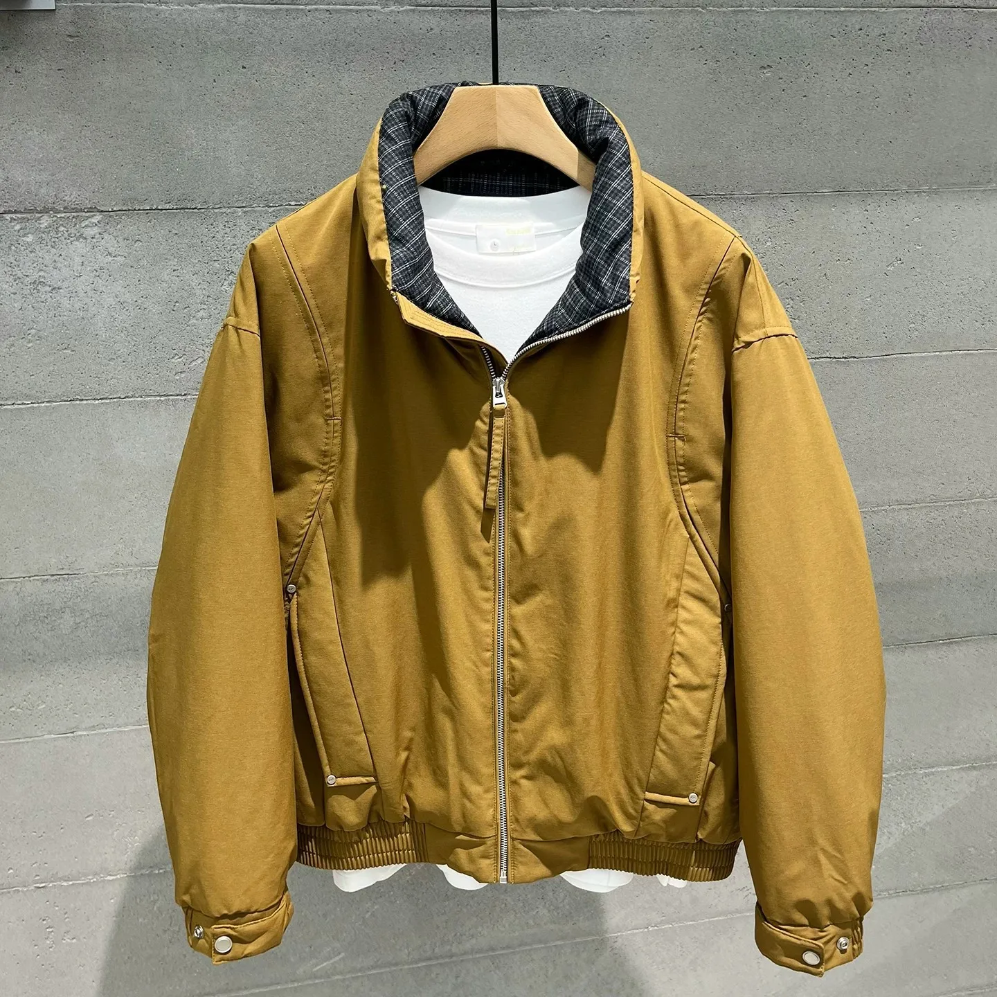 Men's Winter Puffer Jacket White Duck Down Stand Collar Short Coat Casual Thick Warm Trendy Outerwear Coats