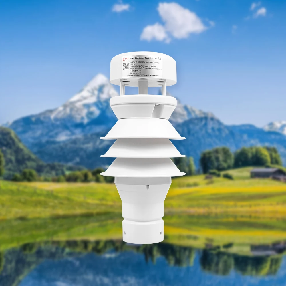 2026 Eight Elements Precipitation Total Radiation Seven Compact Plastic Solar Rs485 7 in 1 Ultrasonic Weather Station with Conso