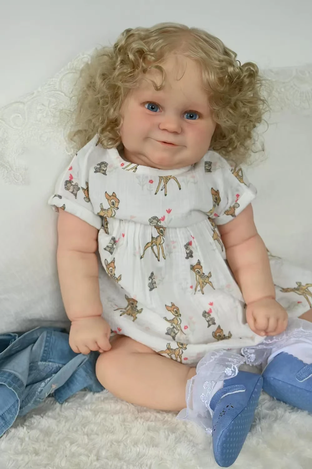 FBBD Fornitura limitata personalizzata da 24 pollici Reborn Baby Maddie con capelli radicati a mano Bambola già finita Con abito diverso