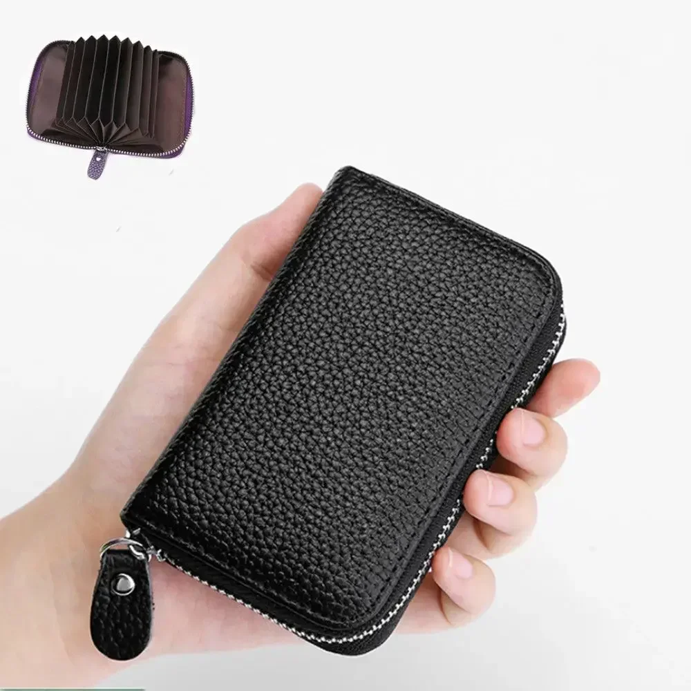 1 PC Women Men Leather ID Credit Card Holders RFID Blocking Wallet Case Pocket Bag Card Holder & Note Holder