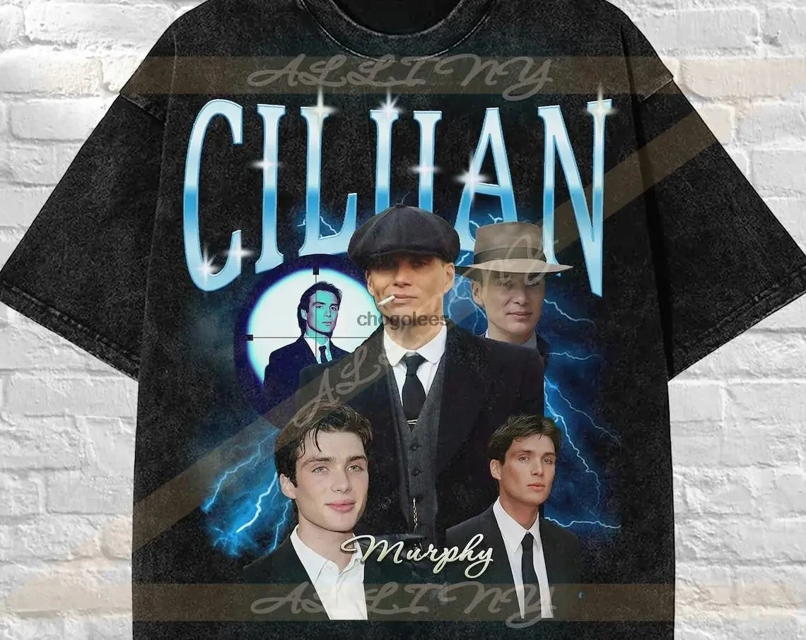 Retro Cillian Murphy Shirt Vintage 90s Grapic T-Shirt Thomas Shelby Tee Limited Murphy Short Sleeve Oppenheimer Tshirt Unisex Ha