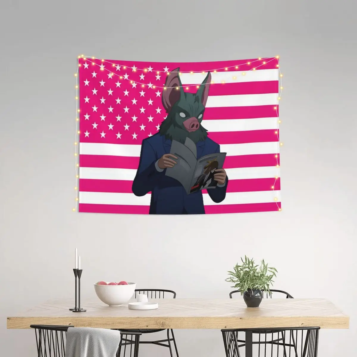Pink American Flag Pink American Flag Dispatch Game Flag Tapestry Wall Hanging Printed Fabric Tapestry INS Decoration
