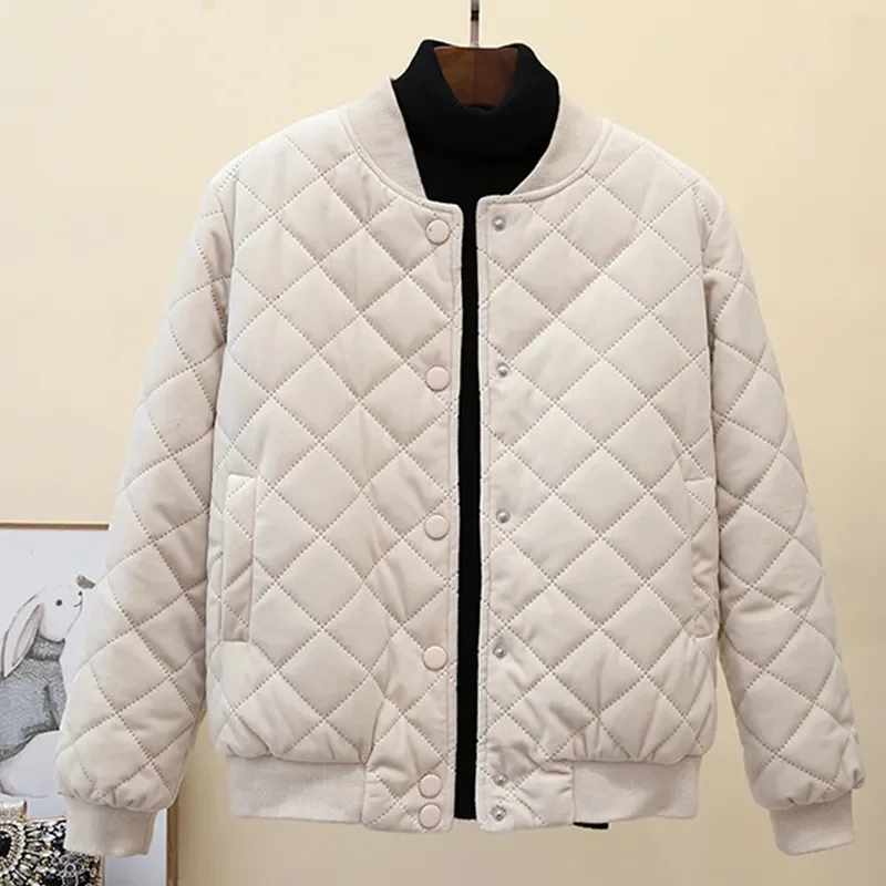 Veste en coton chaud de style coréen pour femmes, manteau court, uniforme de baseball, parkas pour femmes, automne, hiver, nouveau, 2023