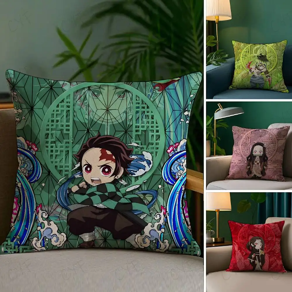 

Demon S-Slayer K-Kimetsu Pillow Case Custom Printed Brushed Fleece Pillow, Baby Skin-Touch, Eco-Friendly Dye-Sublimation Cushion