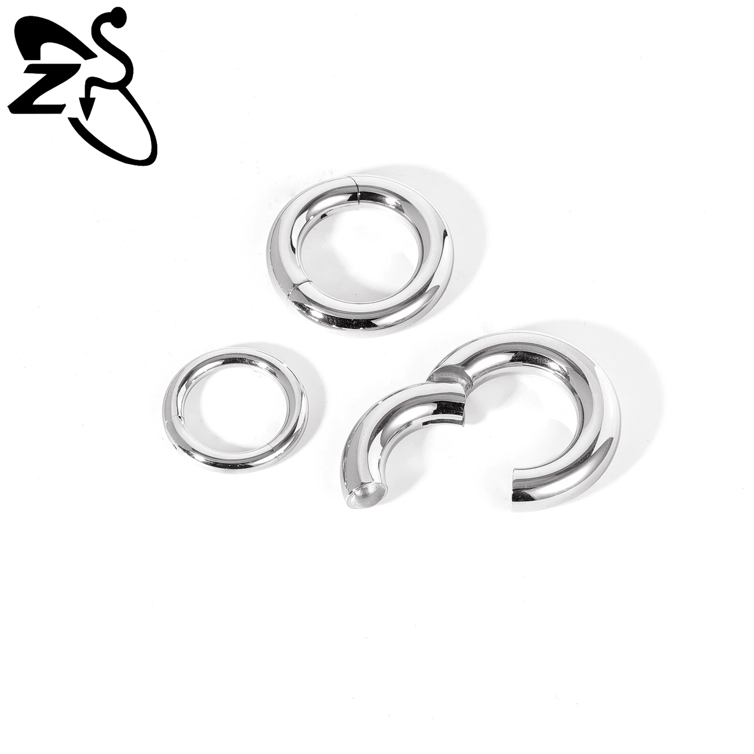 ZS 1PC 2/4/6/8/10/12G Edelstahl Hoop Ohrring Punk Große Größe Ohr Messgeräte Ohr Expander Nasenloch Knorpel Piercings Schmuck – Detail 8