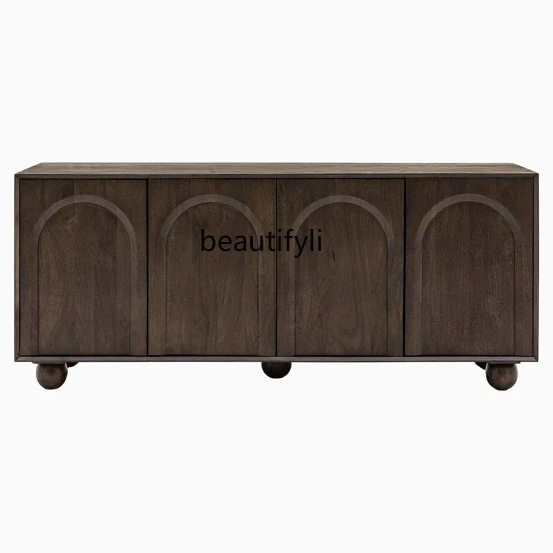 

LJYAmerican retro solid wood dining sideboard simple art porch cabinet wabi-sabi decorative cabinet