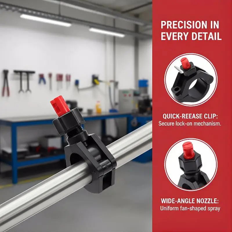 304 Stainless Quick Release Clip Eyelet Spraying Nozzle Clamp Wide Angle Flat Fan For Industrial Spraying Water Saving