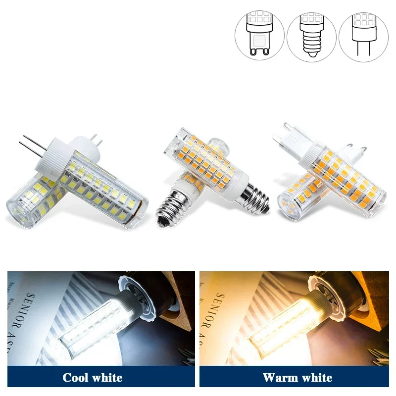 لمبة ليد زاوية شعاع سيراميك ، E14 ، G9 ، G4 ، AC V ، 3 واط ، 5 واط ، 9 واط ، دافئ ، أبيض بارد ، كشاف ، استبدال ضوء الهالوجين
