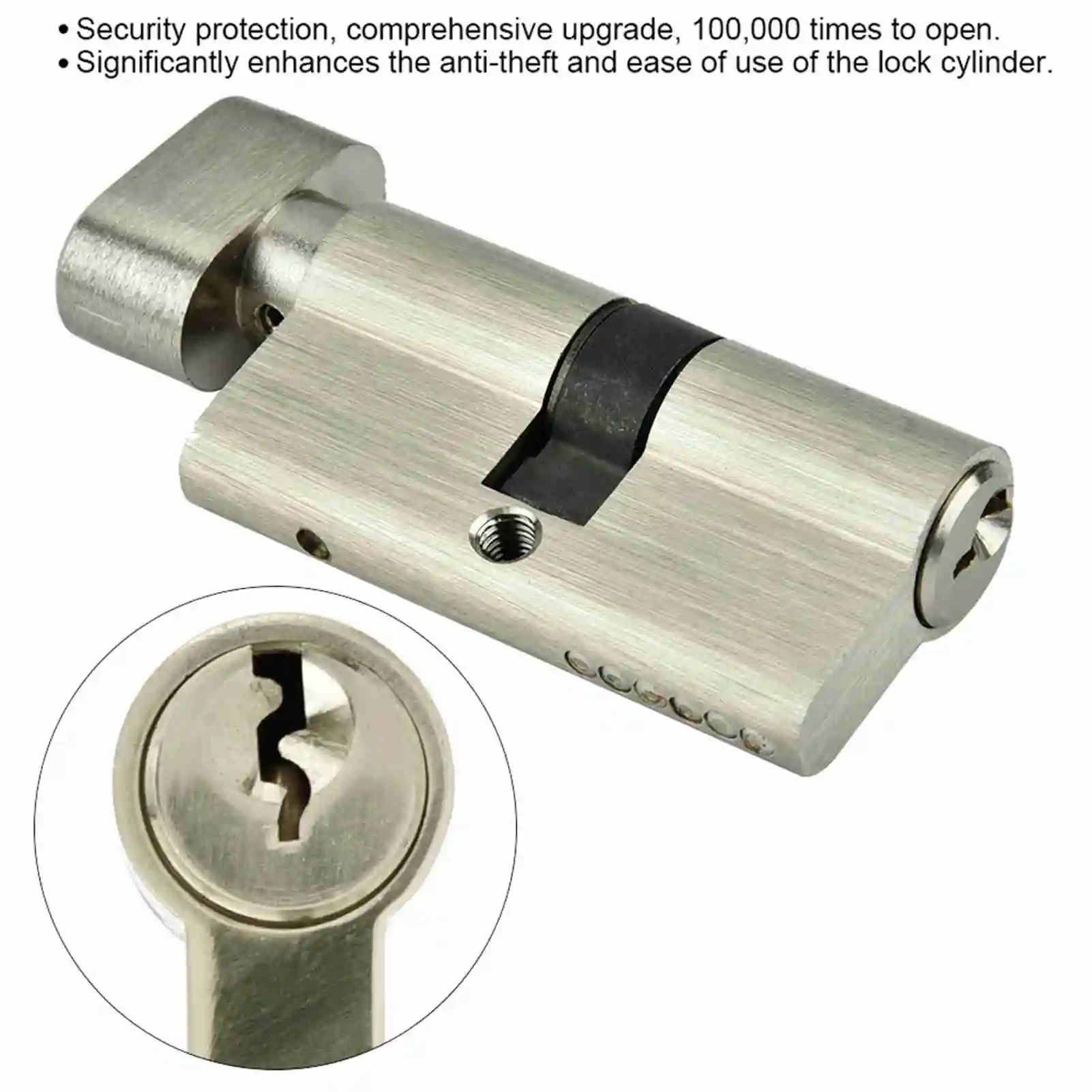 ZK40 Copper Single Open Lock Cylinder Bedroom Door Lock Cylinder with Keys(L=60mm(30/30))