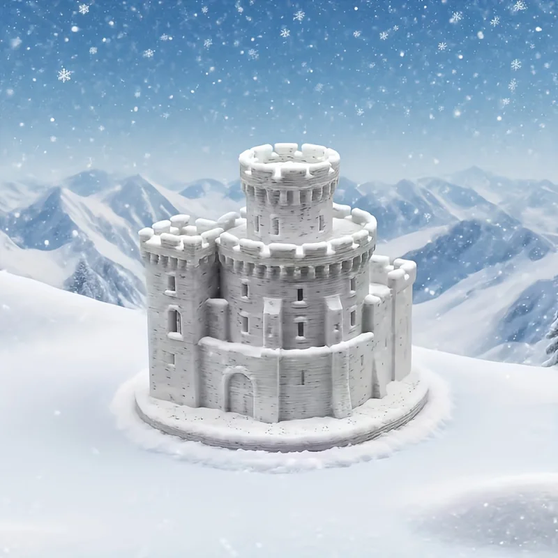 3D Printed Mini Medieval Gothic Ruin Castle Model Tabletop RPG Terrain Craft Diorama Photography Prop Miniature Castle Decor