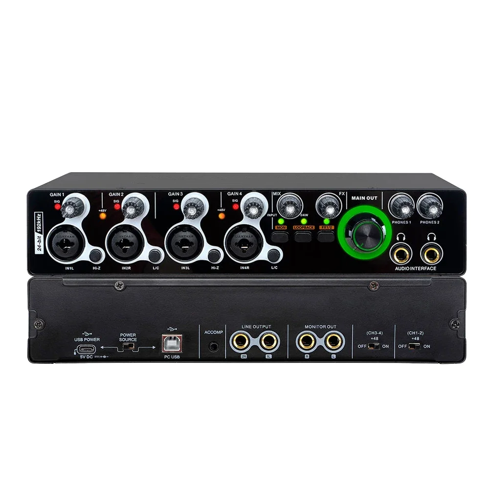 Kartu Suara TLF Xtuga Enping Dikos Source Factory 24Bit 192KHz 4 Input 4 Output USB Interfaz De o Interface