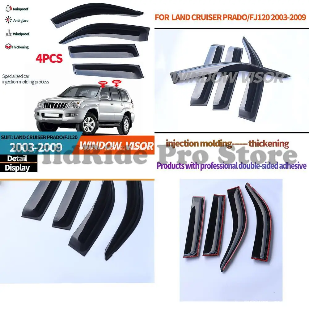 

1 set For Universal Fit 2003 2009 Toyota Land Cruiser Prado Window Visors Rain Guards Car Side Window Deflectors