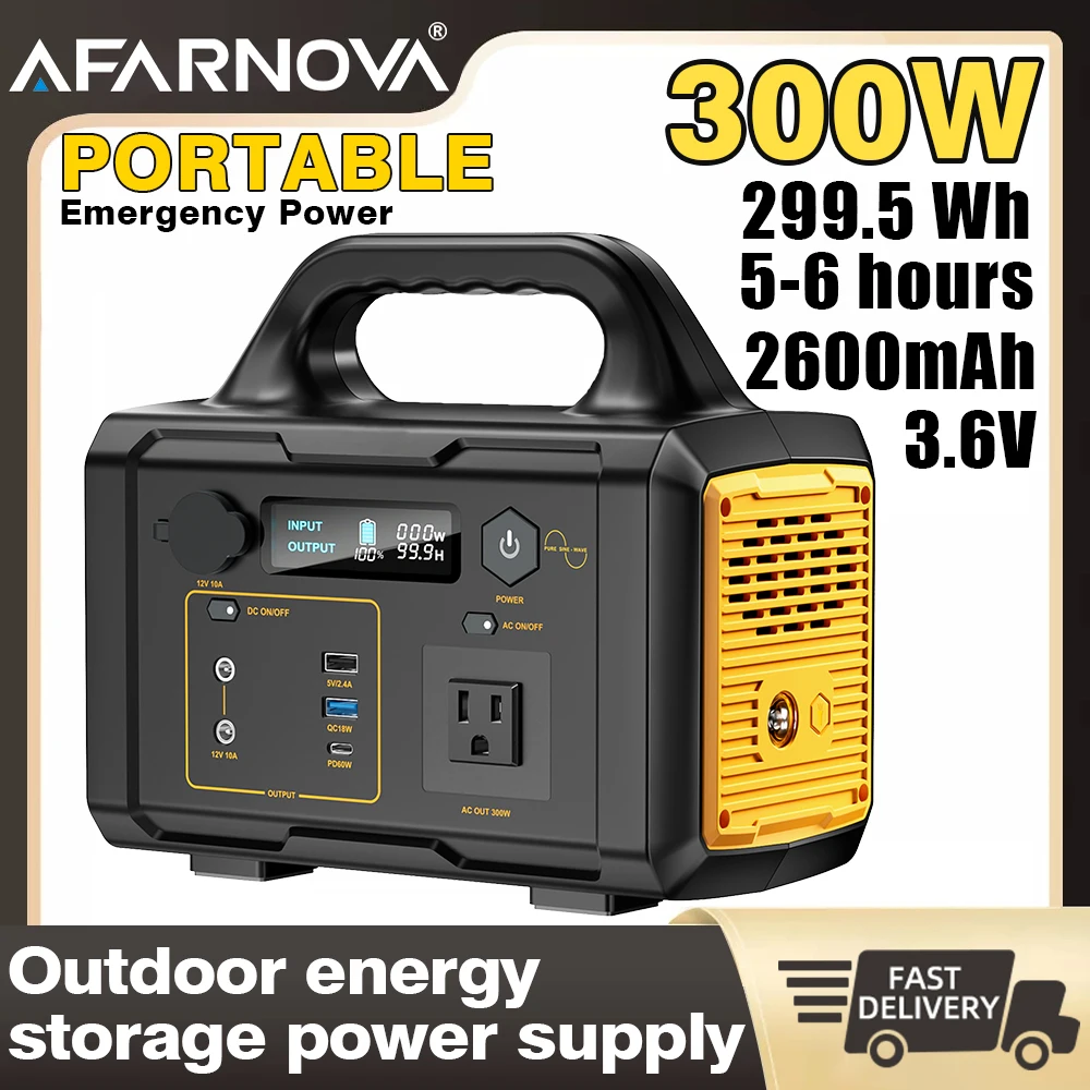 

Портативный уличный генератор мощностью 300 Вт с розетками переменного тока 120 В и USB-интерфейсом, подходит для кемпинга, пикника, автофургона, домашней экстренной помощи