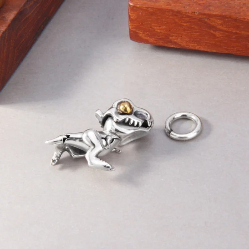 S925 Sterling Silver Charms Pendants for Women Men New Fashion Hold Ring Movable Litter Dinosaur Jewelry