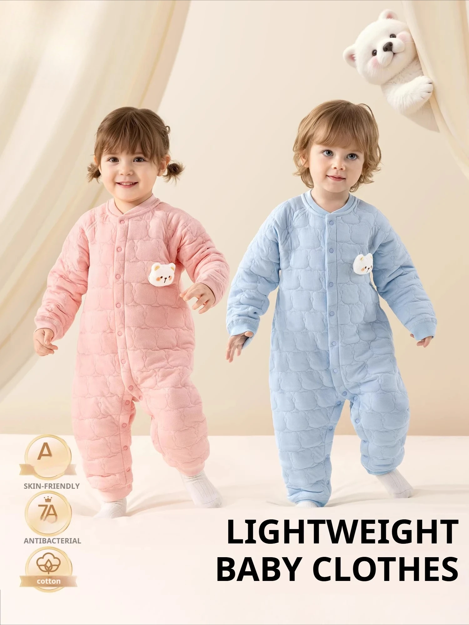 

Baby Onesie Pajamas Kid Jumpsuits Warm Newborn Boy Girl Rompers Thin cotton-padded 0-3T Infant Clothes Autumn