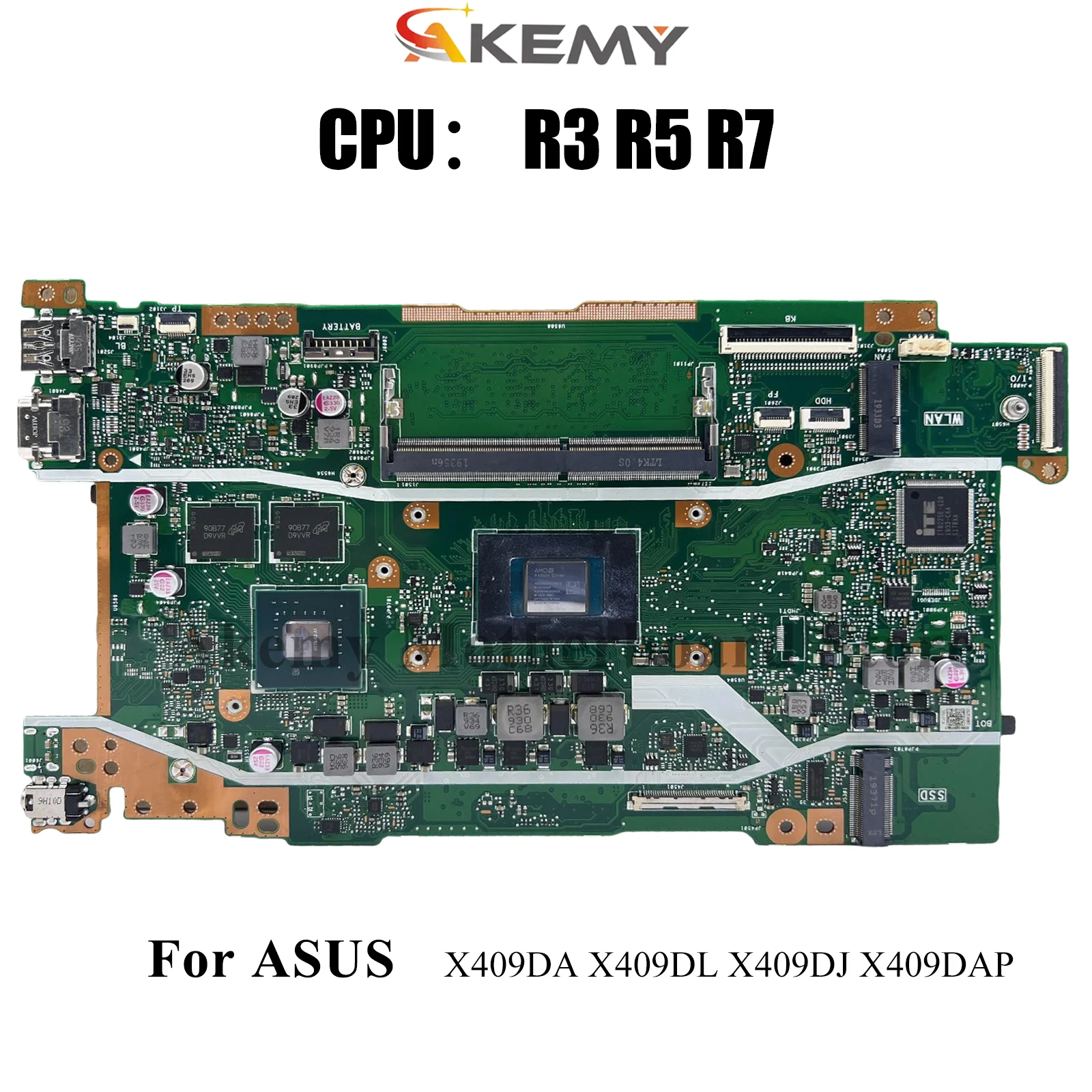 

X409DL Материнская плата для ноутбука ASUS X409D X409DAP X409DJ Y4200D D409D X409DL D509D FL8700DA M509D M409D Материнская плата с процессором R3 R5 R7