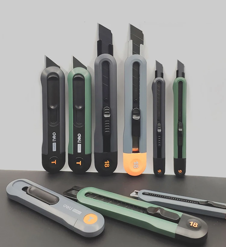 Deli Utility Knife Blade Messer Facas Art Carving Box Cutter School Suplies Cut Tools Wallpaper Stationery Express Delivery Safe