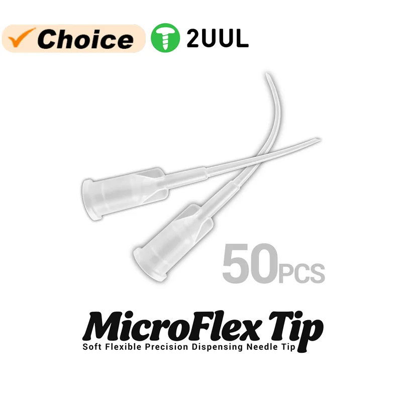 

2UUL CS10, 50 шт./упак. Наконечники MicroFlex для обслуживания мобильных телефонов, устойчивые к коррозии, мягкие гибкие иглы для дозирования