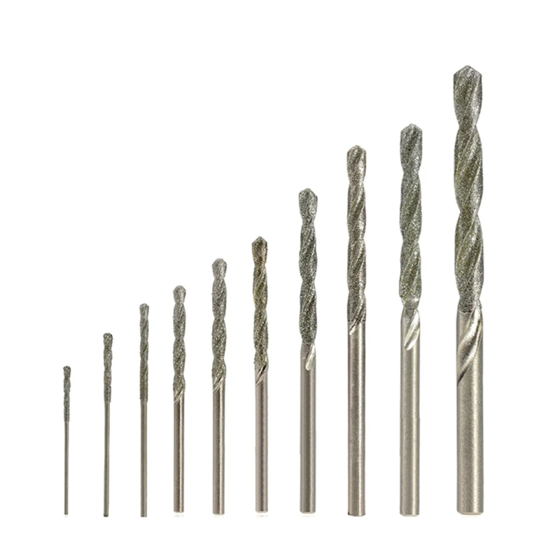 

Diamond Coated Twist Drill Bits for Ceramic Plastic Precise Drilling Tool Set 0.8-4.0mm Reaming Tool (Pack of 10) Dropship