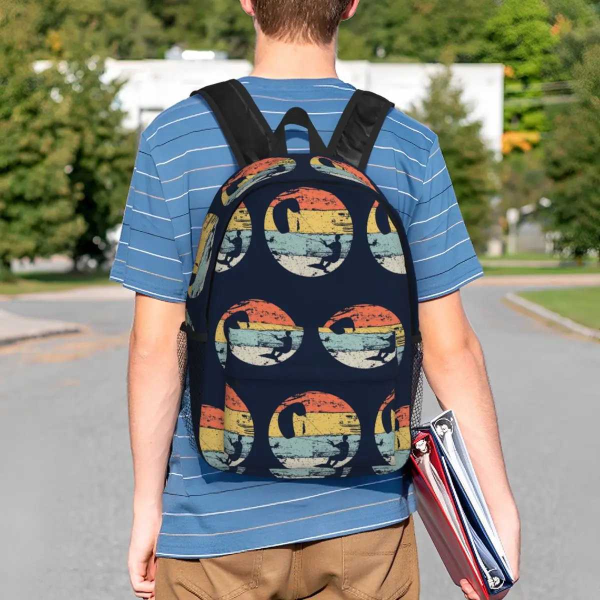 Kite Boarding Kiteboarder Look Gif Backpack Student BookBag Boys Girls School Bag Laptop Shoulder Bags
