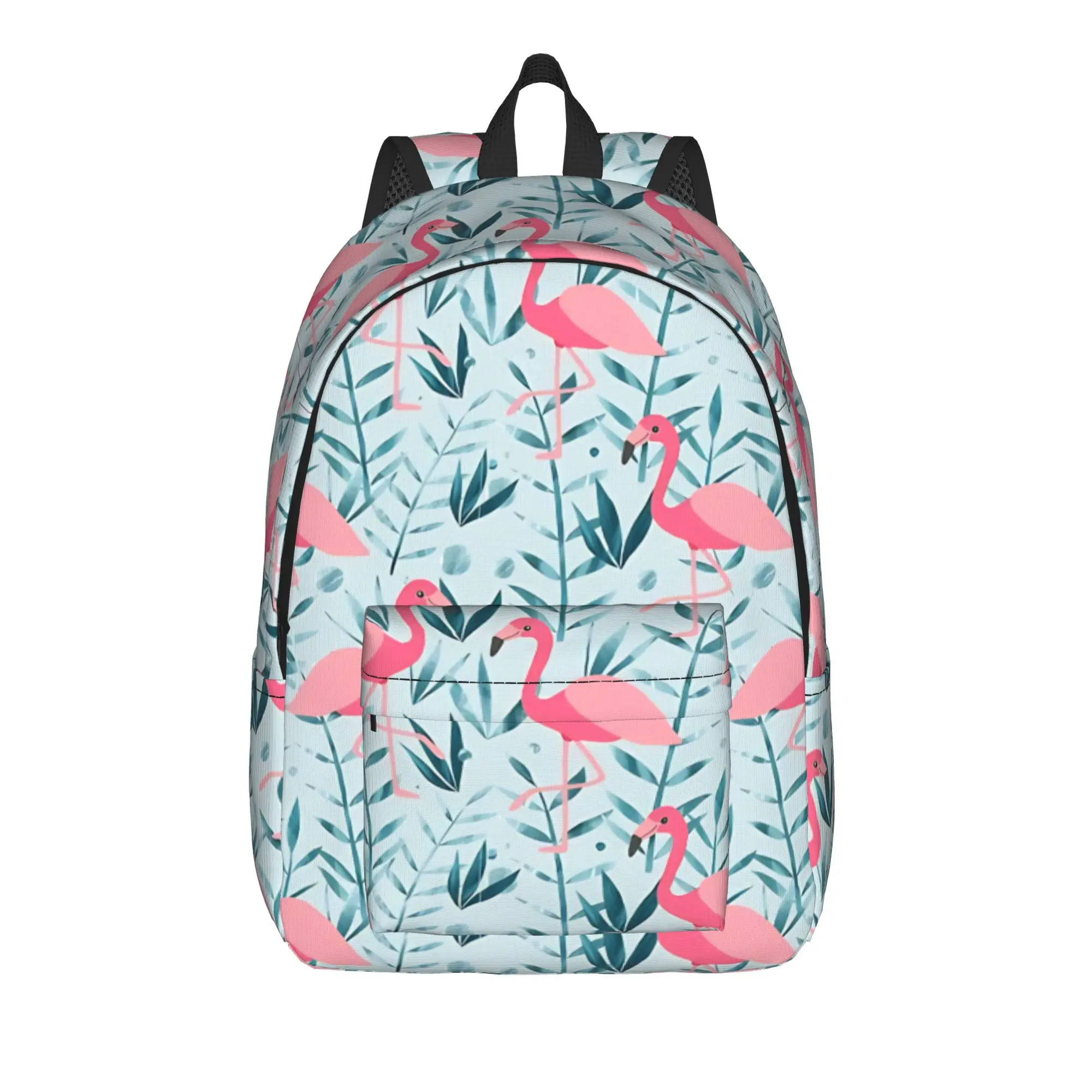 Back to school season pink jungle water bird Rucksack Flamingo Teenager Dual-Use Backpack