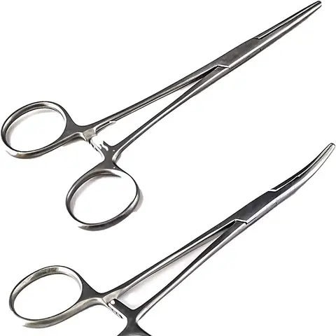 1-2Pcs Fishing Pliers Hook Extractor Bent Straight Fish Control Unhooking Equipment Remover Curved Tip Slicer Surgical Clips