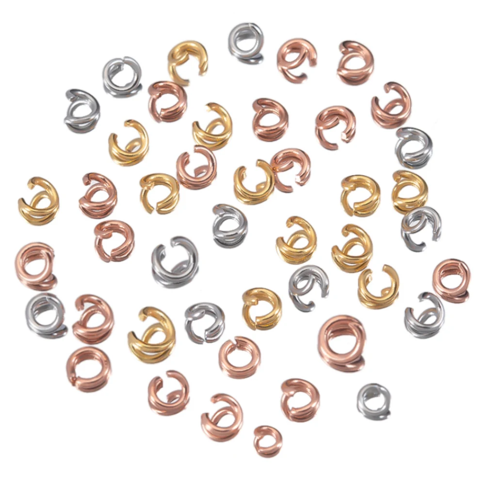 200pcs 100pcs Stainless Steel Jump Rings 3-10mm Open Split Rings Necklace Bracelet Gold Color Connectors for DIY Jewelry Making