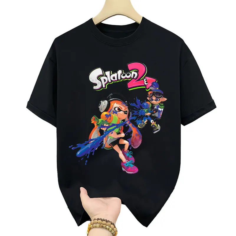Cute Cartoon Videogame Splatoon Gift T Shirt for Gamer 0203 Short Sleeve Graphic Clothes 100% cotton Unisex Tee US Size S-6XL