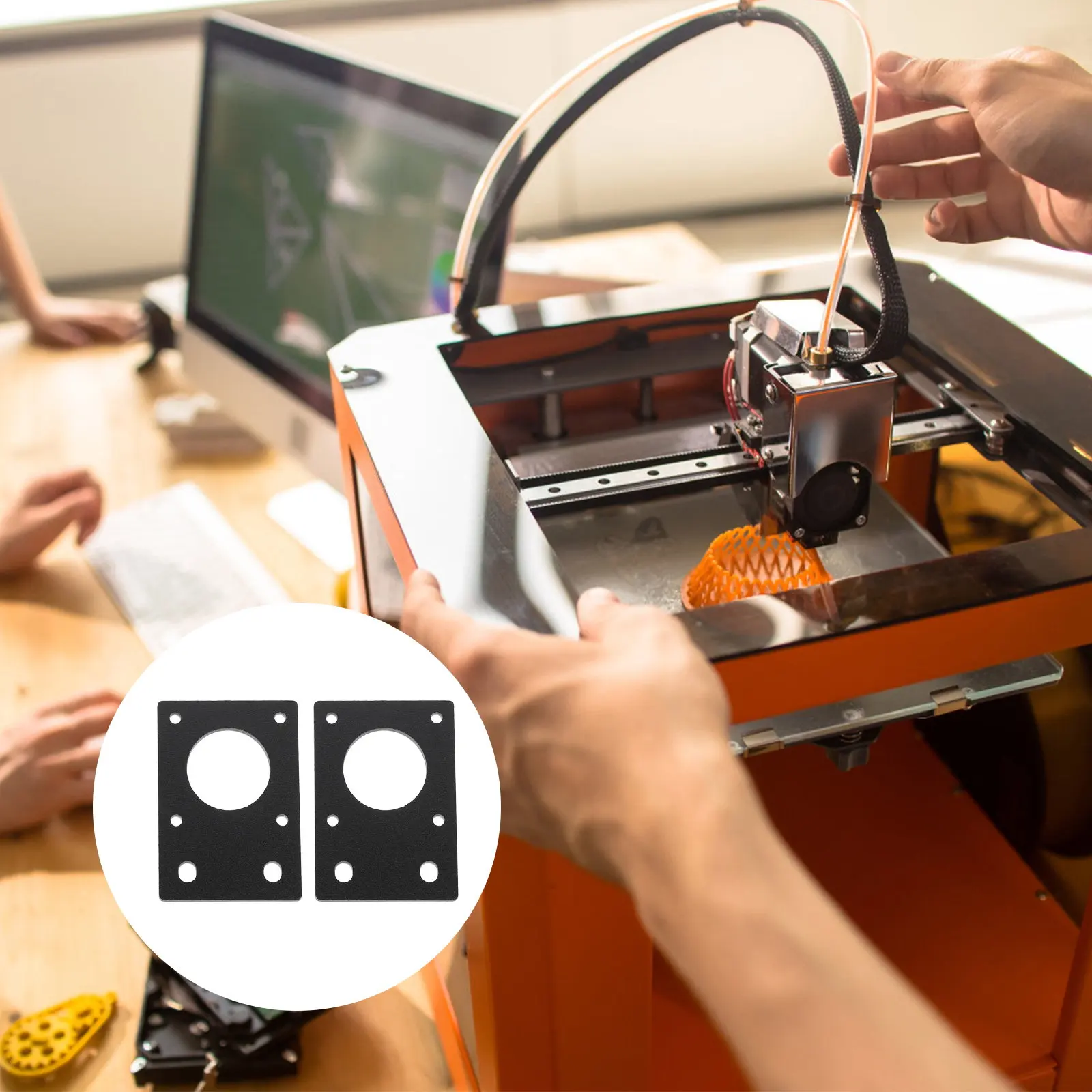 

2 шт. алюминиевые кронштейны для шаговых двигателей 42 мм (17 типоразмеров), регулируемые, с несколькими монтажными отверстиями, 3D